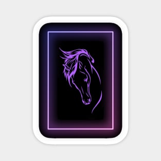 Neon Horse Purple Sticker